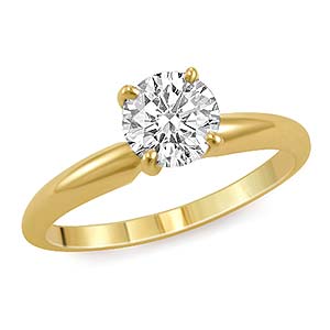 1.08 CT Round Solitaire Engagement Diamond Ring 14K Yellow Gold
