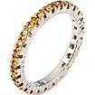 0.40 CT Round Yellow Diamond Eternity Wedding Band 18K White Gold