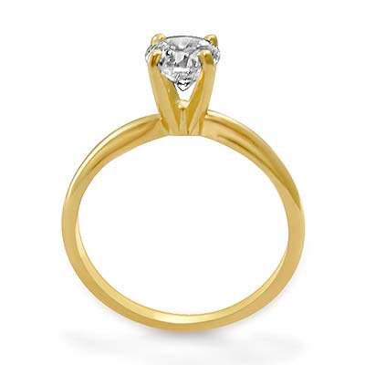 1.08 CT Round Solitaire Engagement Diamond Ring 14K Yellow Gold