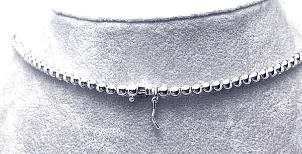 1 1/2 CT Round Diamond Tennis Necklace 18k White Gold $4800