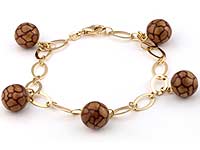 9.34 gm Enamel Bracelet 14K Yellow Gold 7 1/2 inch