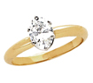 0.62 CT Oval Solitaire Engagement Diamond Ring 14K Yellow Gold