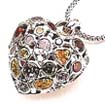 8.30 gm Italian Gem Stone Heart Pendant 14k White Gold