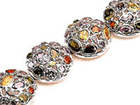 46.70 gm Italian Gem Stone Bracelet 14k White Gold