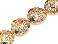 46.70 gm Italian Gem Stone Bracelet 14k Yellow Gold
