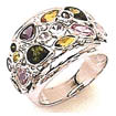 9.30 gm Color Italian Gems Stone Ring 14k White Gold