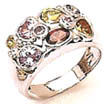 6.40 gm Color Italian Gems Stone Ring 14k White Gold