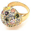 11.30 gm Italian Gems Stone Ring 14k Yellow Gold