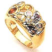 6.30gm Color Italian Gems Stone Ring 14k Yellow Gold