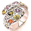 7.80 gm Color Italian Gems Stone Ring 14k White Gold
