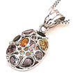 9.70 gm Italian Gem Stone Pendant 14k White Gold