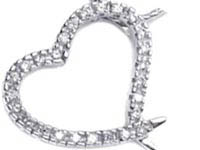 0.27 CT Round Diamond Heart Shape Pendant 14K White Gold