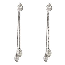 3g 14k White Gold Freshwater White Pearl Dangle Earring