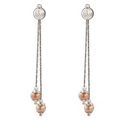 3g 14k White Gold Peach Freshwater Pearl Dangle Earring