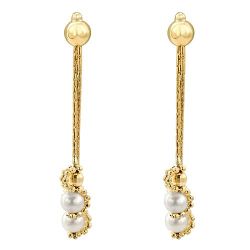 3.8gm 14k Yellow Gold Freshwater White Pearl Fashion Earring