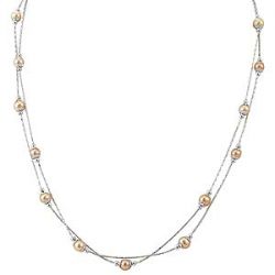 7gm 14K White Gold Peach Freshwater Pearl Fashion Necklace