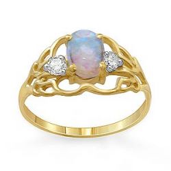 1.8gm 14k Yellow Gold Opal Ring
