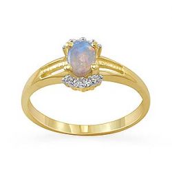2gm 14k Yellow Gold Opal Desinged Ring