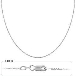 1.5gm 14k White Gold Light Weight Rolo Chain 18 inch