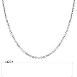 1.3gm 14k White Gold Light Weight Rolo Chain 16 inch