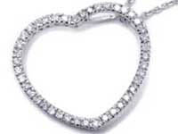 0.30 Ct Round Heart Shape Diamond Pendant 18k White Gold