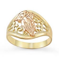 2gm 14k Two Tone Gold Praying Hands Lady Ring