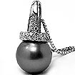 1/4 CT Gray Pearl Round Diamond Pendant 14k White Gold