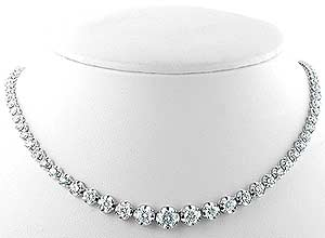 5CT Round Diamond Tennis Necklace 18k White Gold $10800