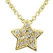 0.25 Ct Star Round Diamond Pendant 14K Yellow Gold