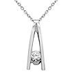 0.20 Ct Round Diamond Solitaire Pendant 14K White Gold