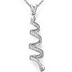 0.60 CT Round Diamond Snake Pendant 14K White Gold