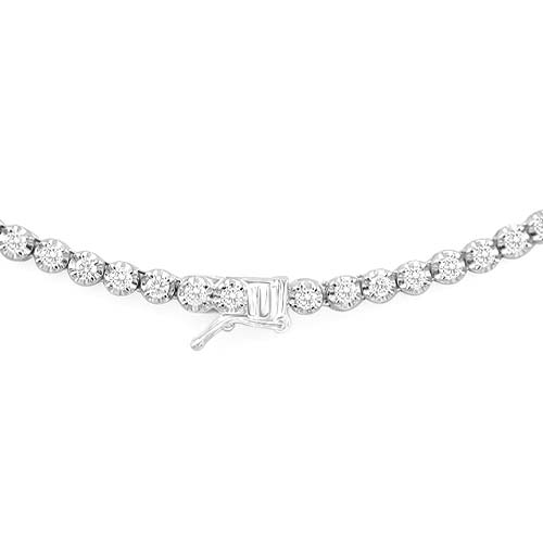4 1/2 CT Round Diamond Tennis Necklace 18k White Gold $6900