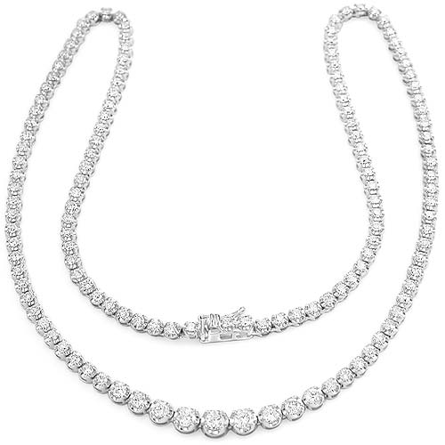 4 1/2 CT Round Diamond Tennis Necklace 18k White Gold $6900