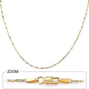 5gm 14K Two Tone Gold Italian Mirror Chain 24 inch