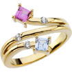 0.62 CT Multi Shape Womens Fashion Diamond Ring 14K Yellow Gold