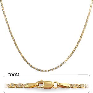 4.5gm 14k Two Tone Gold Snail Necklace Chain 18 inch