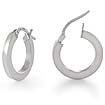 1.3 gram 14k White Gold Italian Plain Round Hoop Earrings 2mm
