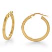 2 gram 14k Yellow Gold Italian Plain Round Hoop Earrings 2 mm