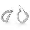 1.40 gram 14k White Gold Italian Twisted Light Hoop Earrings 3mm