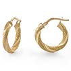 1.5 gm 14k Yellow Gold Italian Twisted Round Hoop Earrings 3mm