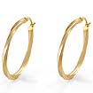 2.6 gm 14k Yellow Gold Diamond Cut Twisted Hoop Earrings 2.5mm