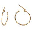 1.8 gm 14k 2Tone Yellow White Gold Italian Hoop Earrings 2mm