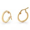 1.10 gm 14k Yellow Gold Plain Round Italian Hoop Earrings 1.7mm