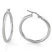 1.70 gm 14k White Gold Italian Round Heavy Hoop Earrings 2.5mm