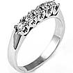 1/4 CT 5 Stone Round Diamond Anniversary Ring 14k White Gold