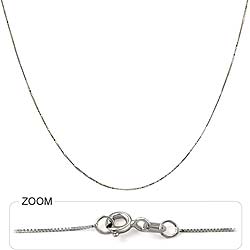 1.00 gm 14k Solid White Gold Box Italian Chain 16 inch