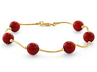 4.80 gm 14K Yellow Gold Coral Tubing Bracelet