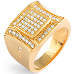 1. CT Men's Round Diamond Ring 14K Yellow Gold G VS2