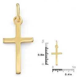 0.6gm 14k Yellow Gold Diamond Cut Cross Pendant