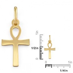 0.5gm 14k Yellow Gold Diamond Cut Hollow Cross Pendant